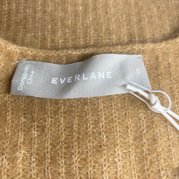 Everlane Cozy Stretch Wool Blend Crop Tank Top Camel Square Neck Sleeveless S - Picture 6 of 8